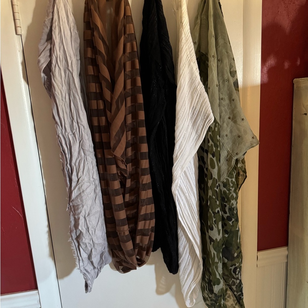 Set of Five Stylish Scarves